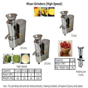 High Speed Mixer Grinder Machine (vegetables & fruits)