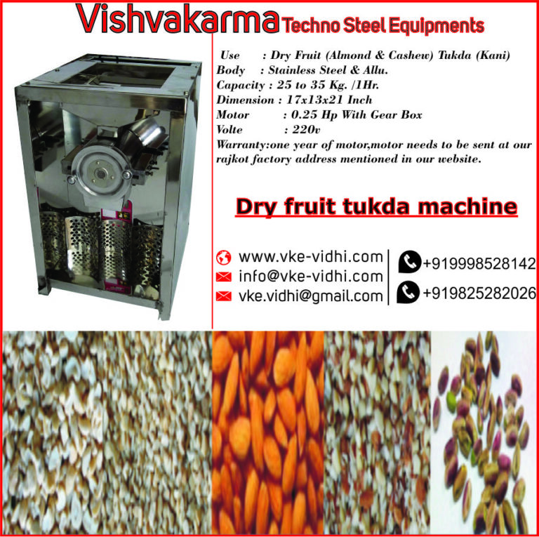 Vidhi Dry Fruit (Almond & Cashew) Tukda (KANI) Cutting Machine