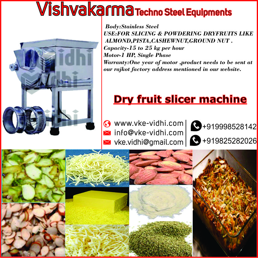 Vidhi Stainless Steel Dry Fruit Slicing Machine – Vishvakarma