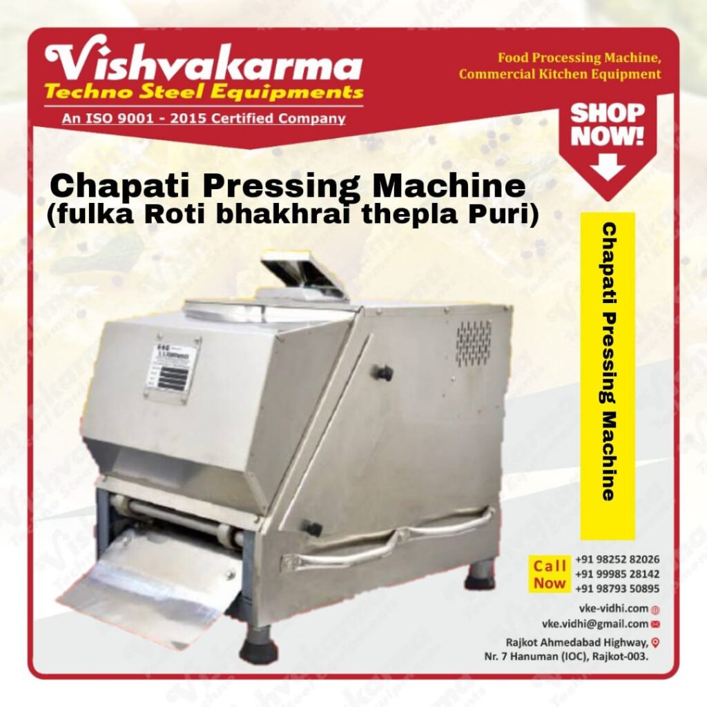 CHAPATI (ROTIPURITHEPLAPANIPURI) PRESSING MACHINE MACHINE