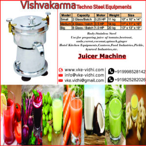 Vidhi stainless steel Carrot/Amla/beetroot/ginger/tomato/coconut/spinach juicer