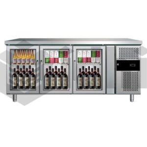 Vidhi stainless steel under counter back bar refrigeration wine cooler three shelves