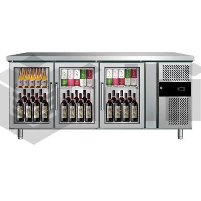 Vidhi stainless steel under counter back bar refrigeration wine cooler three shelves