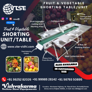 food Shorting Table, packing table, assembly line conveyor belt